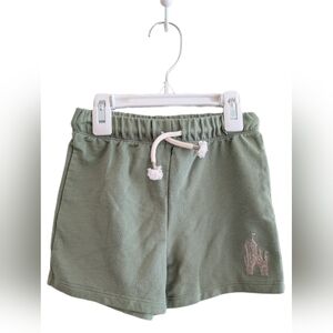 Joe Fresh Olive Shorts with Gold Castle Embroidery Detail 3T Toddler Girls Green